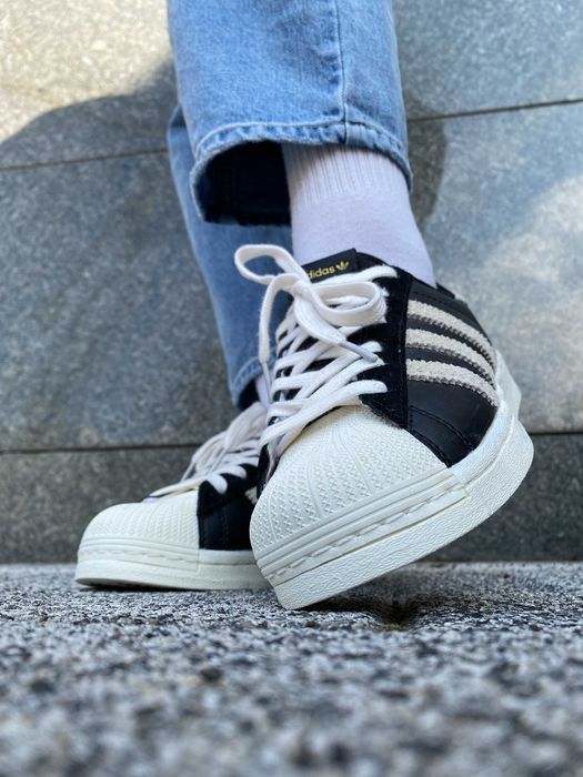 Кросівки Adidas Superstar Black/Beige premium