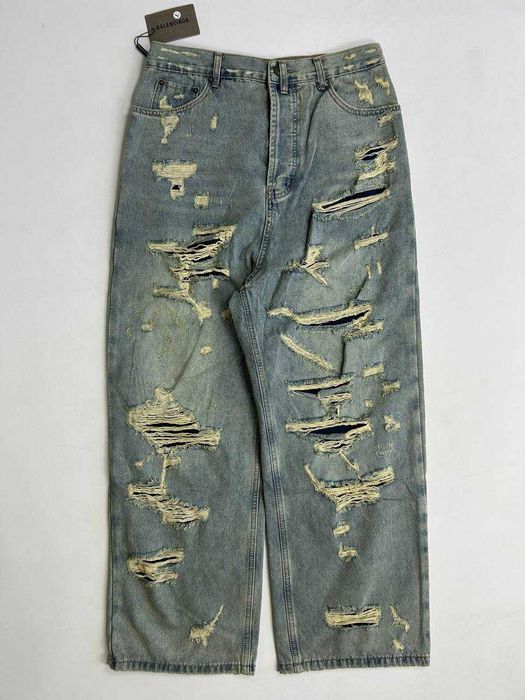 Джинси BALENCIAGA джинсы distressed baggy custom jeans archive