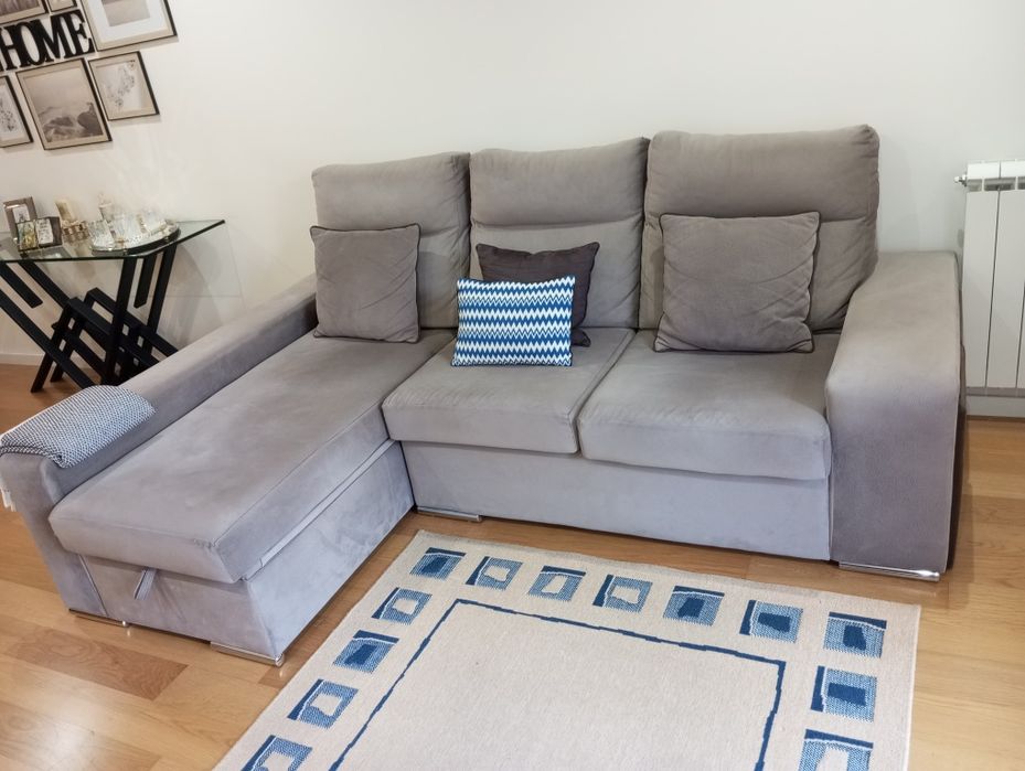 Sofá de 3 lugares com chaise long