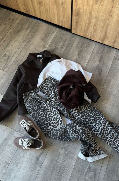 Джинси леопард палаццо