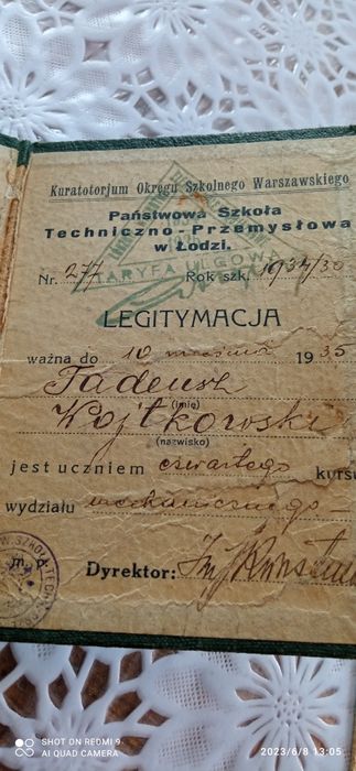 Przedwojenne ligitmacje zdjęcie