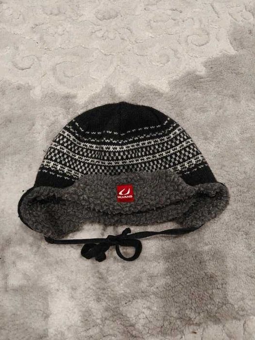 Czapka Zimowa Ulvang 100% Merino Wool Wełna Nordic Pattern Uszatka 58