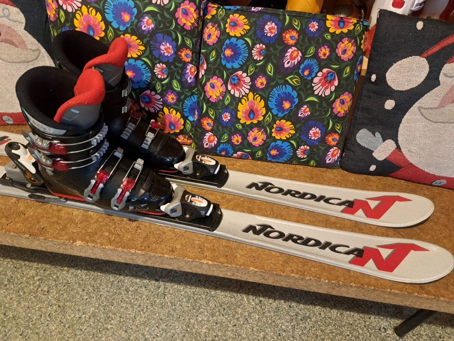 komplet narty Nordica Team 120 cm + buty Tecno 35 - 36