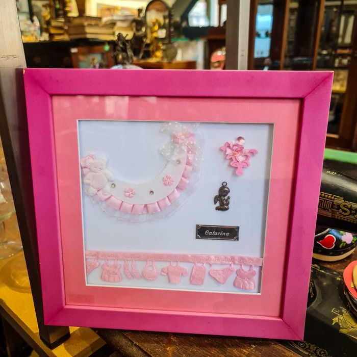 Quadro Nascimento “Catarina” com Detalhes em Prata