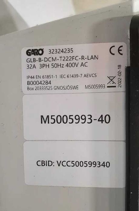 Wallbox 11kW(22kW) com cabo tipo 2 de 4,5m -  GLB-B-DCM-T222FC-R-LAN