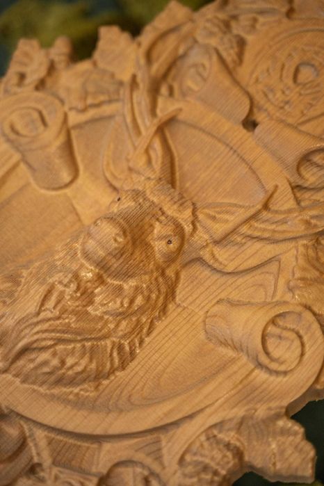 Obraz płaskorzeźba, obraz drewno, Lew, Jeleń, Niedźwiedź, Wilk, Bizon