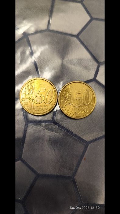 Papa Francisco  e papa João Paulo Moedas de 0.50 cêntimos