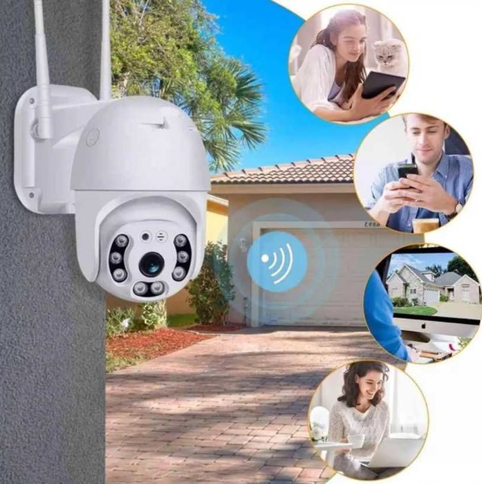 Камера видеонаблюдения Wifi ip с передачей на телефон для дома с запись 6 МП с айси приложением с ночной подсветкой