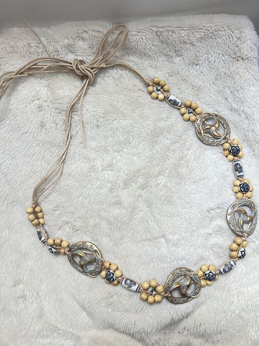 Pas pasek wiązany boho etno etniczny plemienny bohemian handmade 26