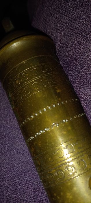 Moinho café/pimenta em bronze/cobre grego antigo artesanal,pesa 1kg