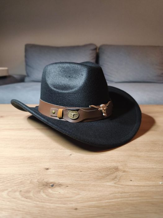Kapelusz kowbojski czarny wild west country damski męski nowy