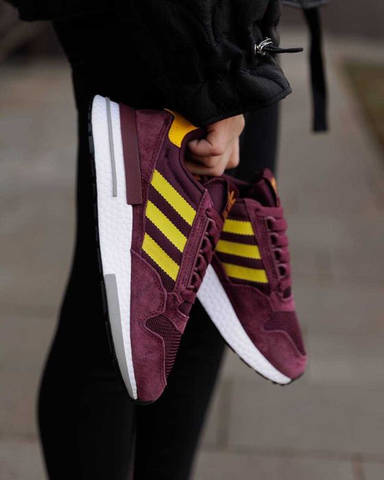 ЗНИЖКА‼️36 (22,5см) Adidas ZX 500 Burgundy ND Bordo адідас жіночі бордові кросівки 36 розмір для бігу та спортивної зали