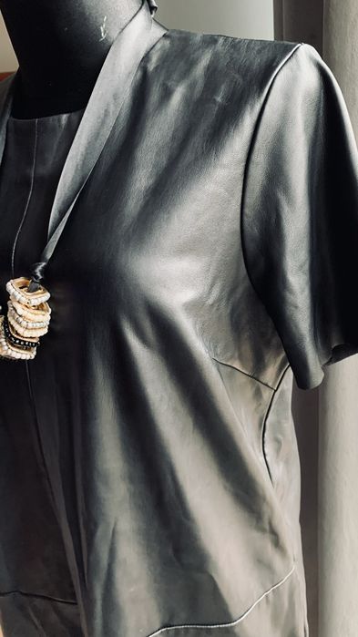 Sukienka czarna skórzana