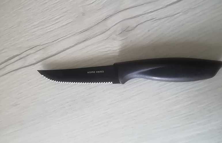 Faca de serrilha faca de carne inox preto [8 peças] NOVO -ENVIO GRÁTIS