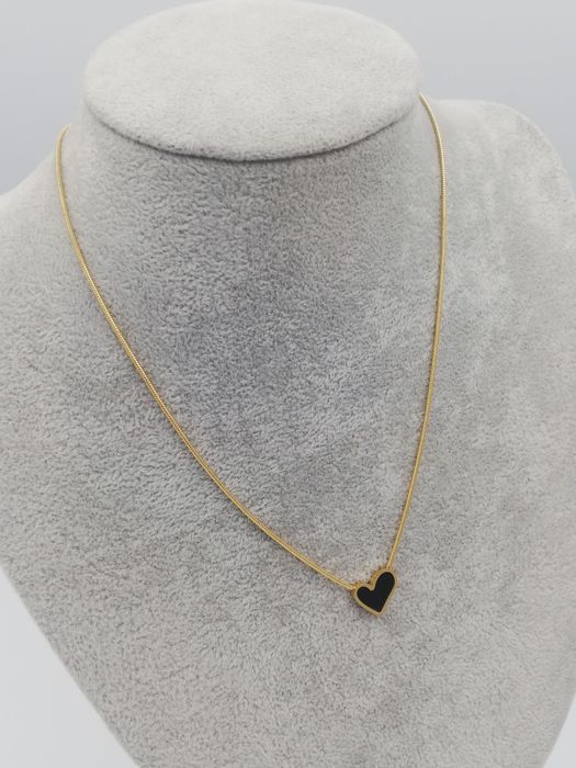 Celebrytka stal chirurgiczna Xuping czarne serduszko