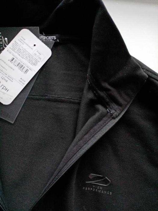 Новая мужская олимпийка черная спортивная куртка свитшот на молнии