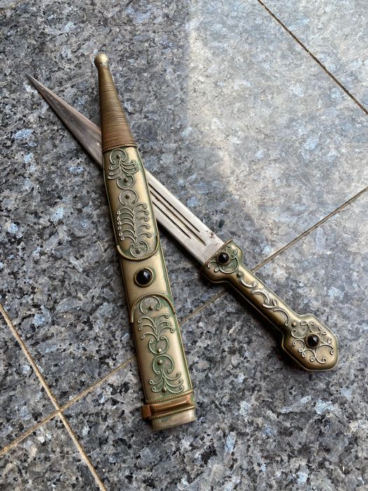 Punhal RÚSSIA ORIGINAL espada adaga kindjal 54 cm Séc XIX Geórgia