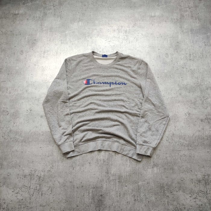 MĘSKA Bluza bez Kaptura Bawełna Duże Logo Casual Champion Sportswear