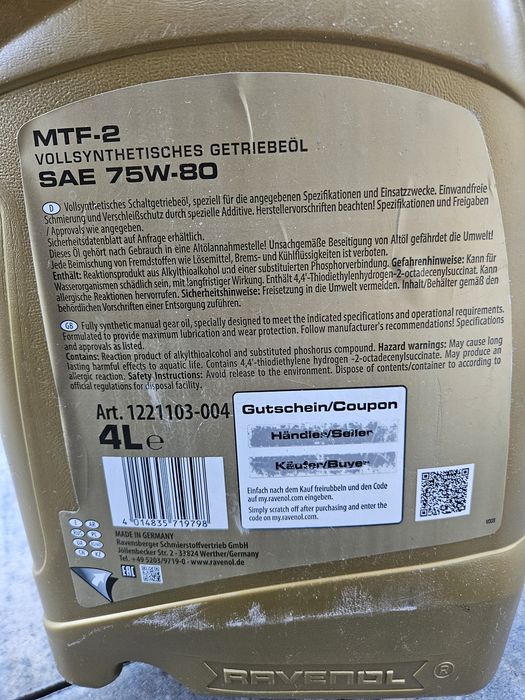 Ravenol  75W 80 MFT-2 Olej przekładniowy