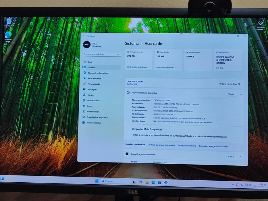 DELL i3-7100 8GB SSD 240GB HDMI