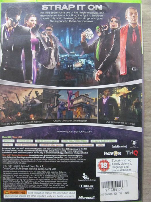 Gra SAINTS ROW The Third XBOX 360