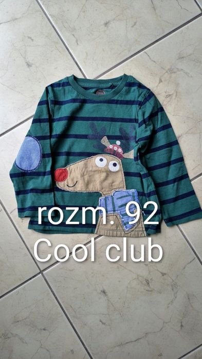 Zielona bluzka w paski z Reniferem Rudolf Cool Club rozm. 92