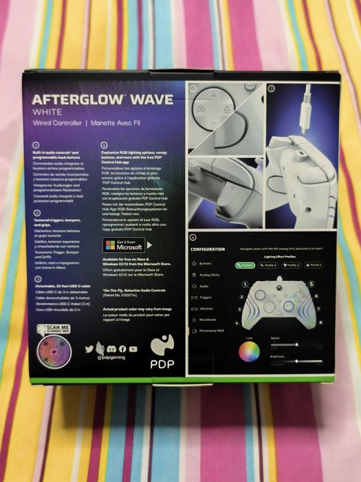Comando Branco com Luz RGB (Afterglow Wave)