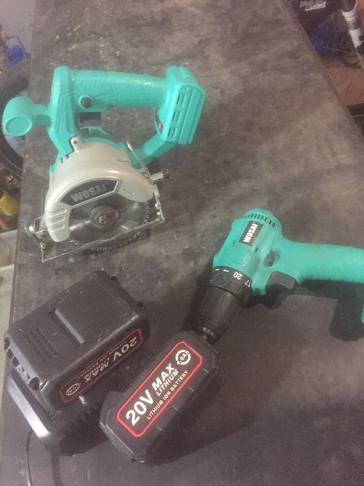 Аккумуляторная циркулярка и дрель 20v 4 Ah Wosai