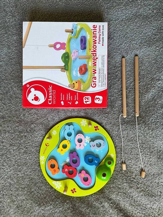 Drewniana Gra Łowienie rybek Classic World 12 elementów