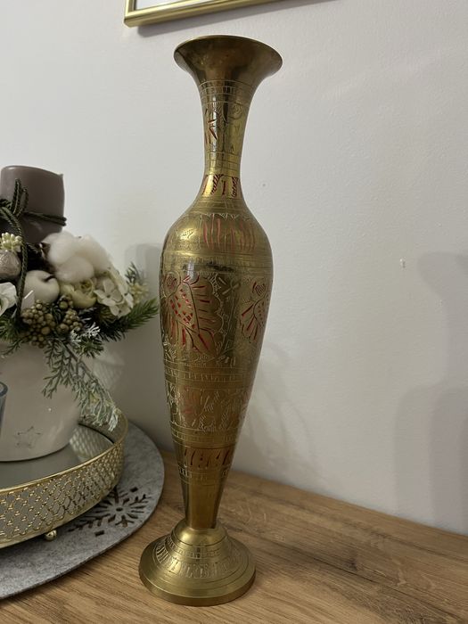 Wysoki mosiężny dzbanek/wazon