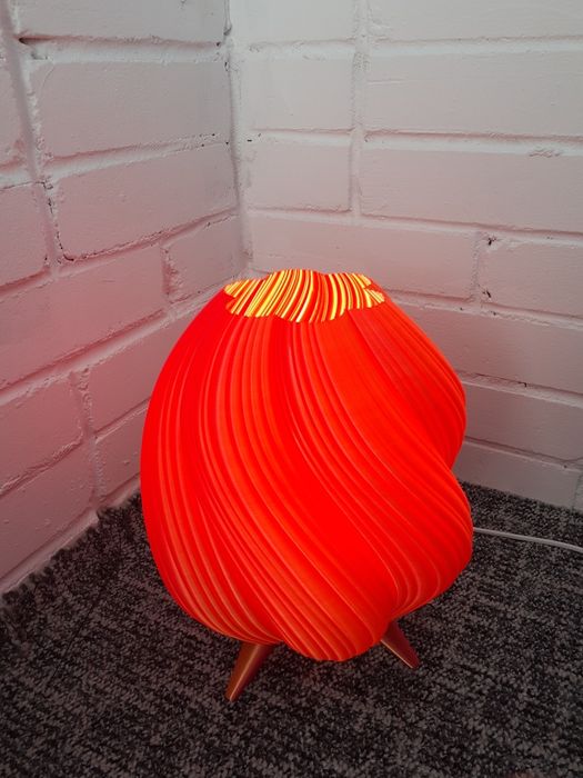 Настільна лампа нічник 30 см червоно-золота з лампою та шнуром