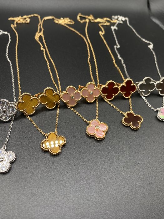 Комплект серьги и подвеска van cleef , vca , клевер, ван клиф, конюшина
