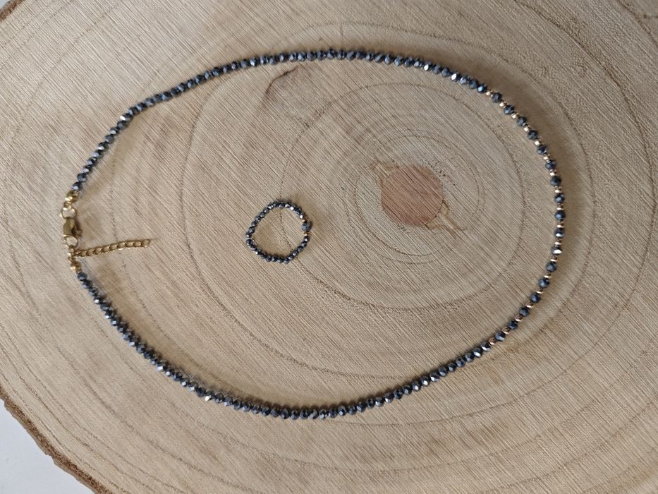 Zestaw terahertz 3mm naszyjnik+pierścionek