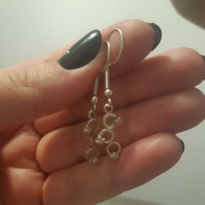 Kolczyki srebrne cyrkonie stan idealny