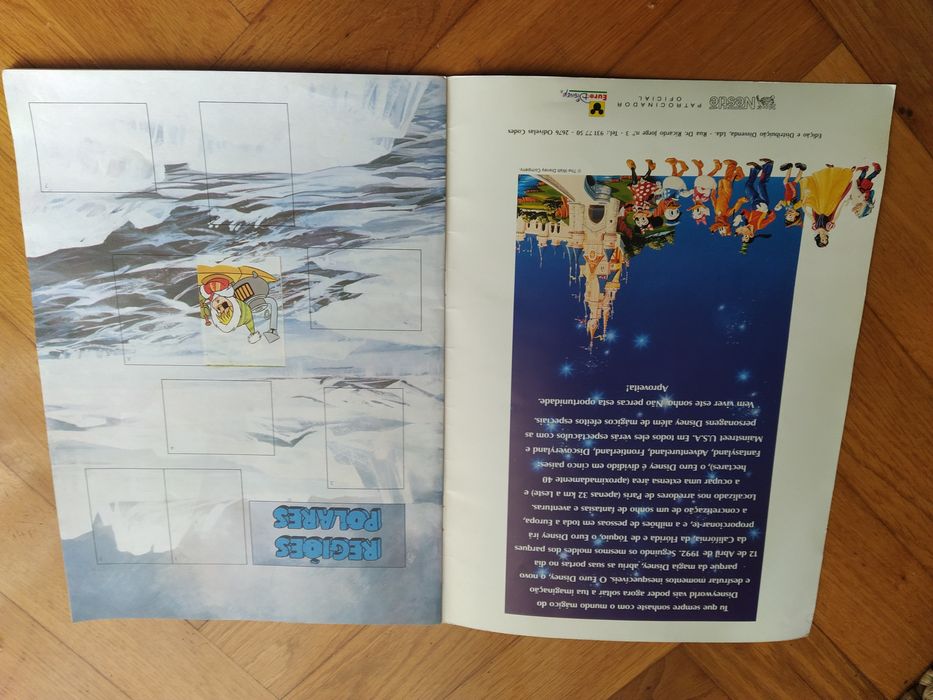 Caderneta de cromos incompleta do "ZOO Disney"