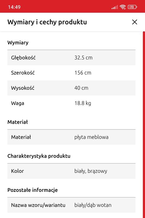 Półka / szafka wisząca