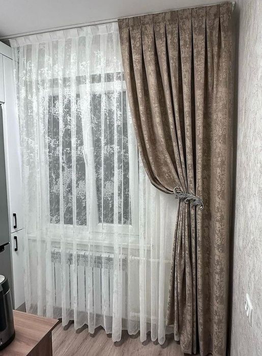 Готові штори під мрамор, бархат шторы, гардины тюль блекаут мікровелюр