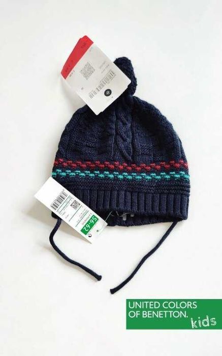 Вязаная шапочка для малышей - Benetton оригинал весна/осень 3-12 мес