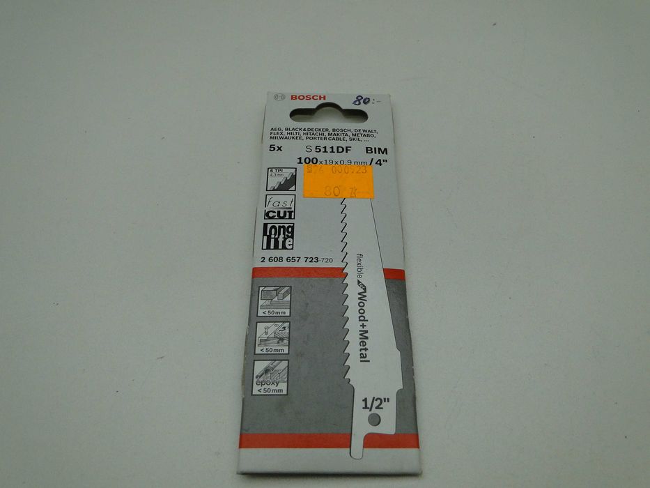 BOSCH S 511 DF, Brzeszczot do piły sz. 100mm, Wood&Metal, 5 szt, Nowe