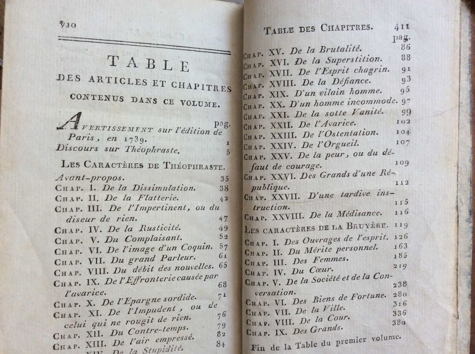 Les Caractères de Théophraste, traduits du grec... 2 volumes ( obra completa ). Ano 1806