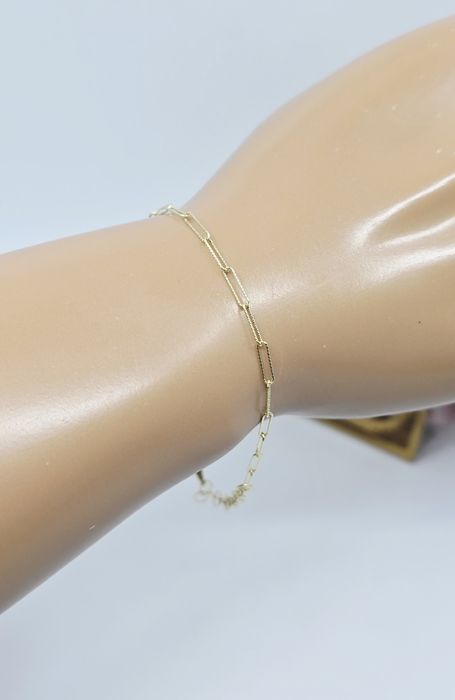 Złota bransoletka splot ankier długie ogniwa próba 585 14k