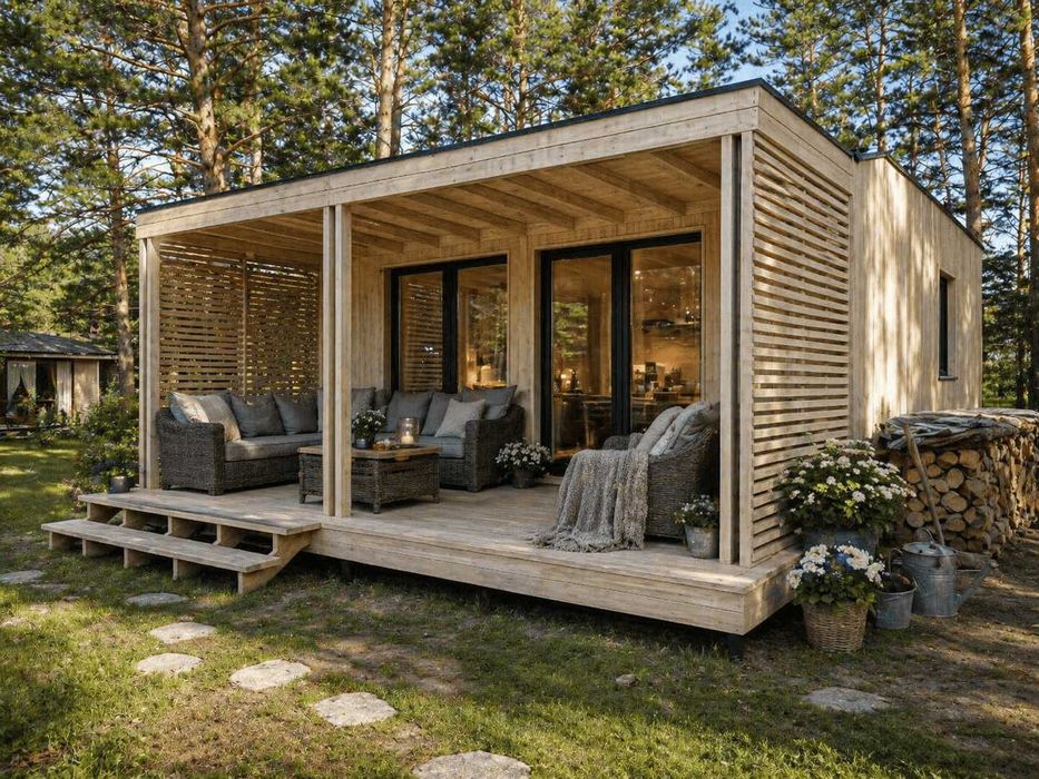 Модульний будинок 40 м² + 19м² крита тераса