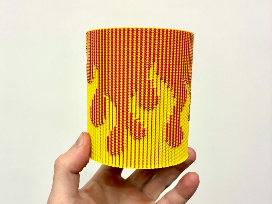 Vaso halftone técnica com efeito de fogo