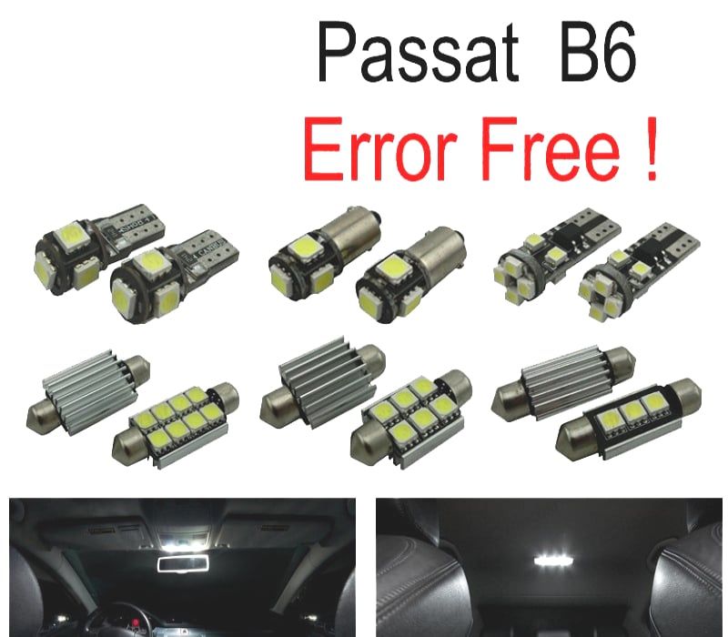 KIT COMPLETO DE 16 LAMPADAS LED INTERIOR PARA VOLKSWAGEN VW PASSAT B6 SEDAN WAGON 06-11