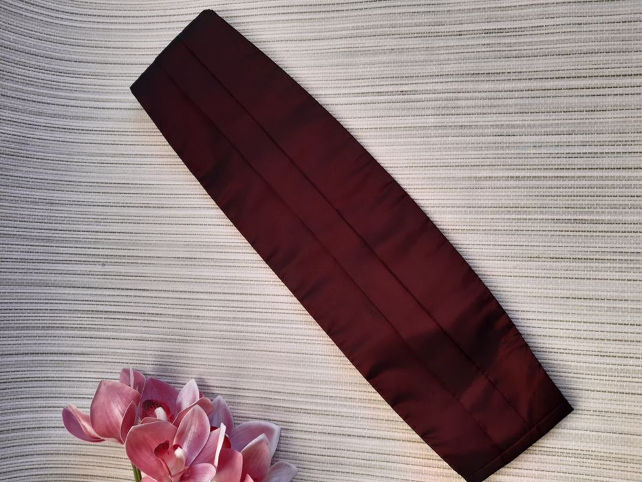 Бордовий камербанд-хамелеон (пояс під смокінг) Tie Rack, Made in England