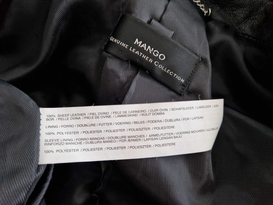 Kurtka skórzana ze skóry owczej Mango