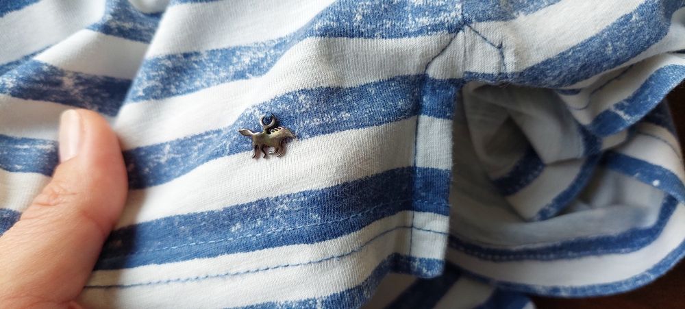 Mustang r.M longsleeve w paski biało-niebieskie