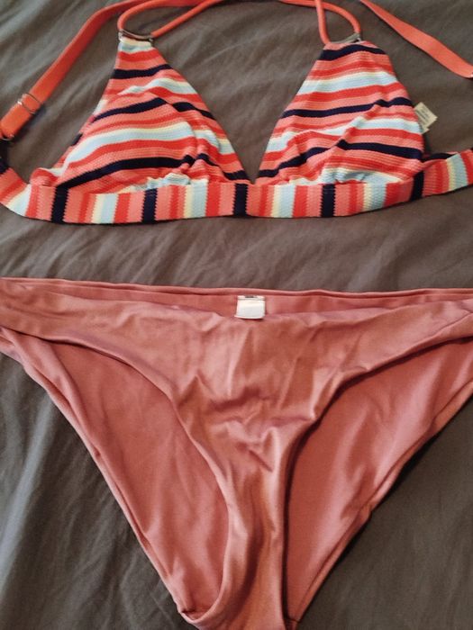 Kolorowy pomarańczowy stanik do opalania opaska M L