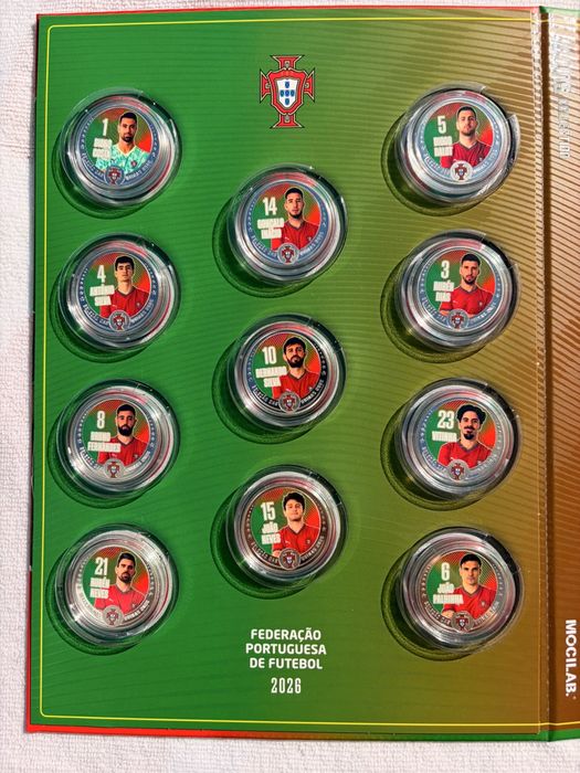 Icoins collection FPF 2026 — coleção completa com as 5 moedas especiais douradas