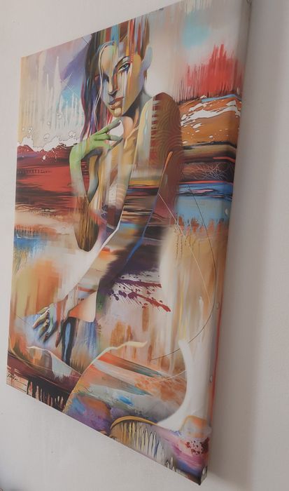 Quadro impressão tela tecido mulher abstrata 45x65 cms